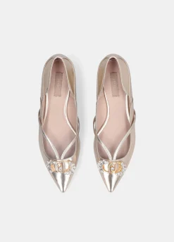 Liu Jo Bailarinas con logotipo de pedrería-Mujer Mocasines