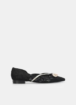 Liu Jo Bailarinas de encaje con logotipo de pedrería-Mujer Mocasines