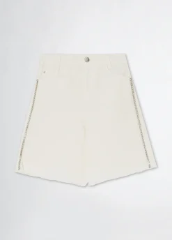 Liu Jo Bermudas de algodón con strass- Pantalones Y Faldas