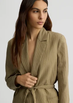 Liu Jo Blazer a rayas con cinturón-Mujer Chaquetas|Tailleur