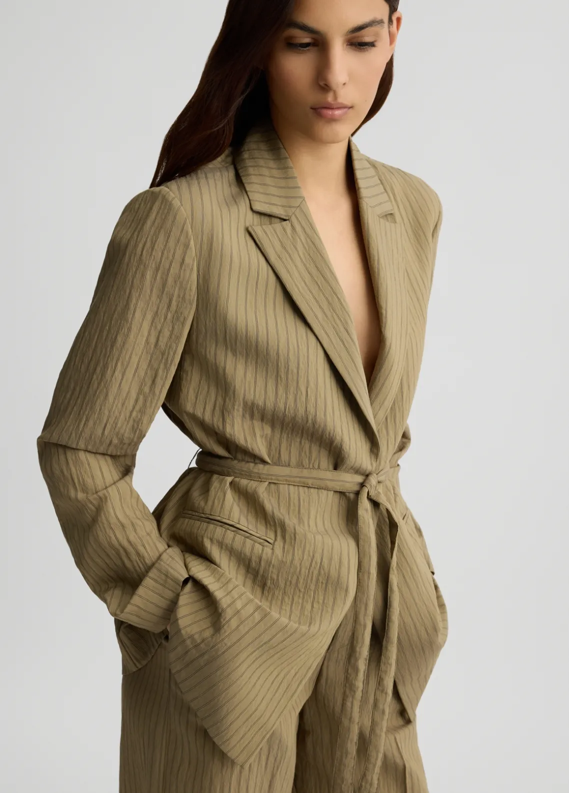Liu Jo Blazer a rayas con cinturón-Mujer Chaquetas|Tailleur