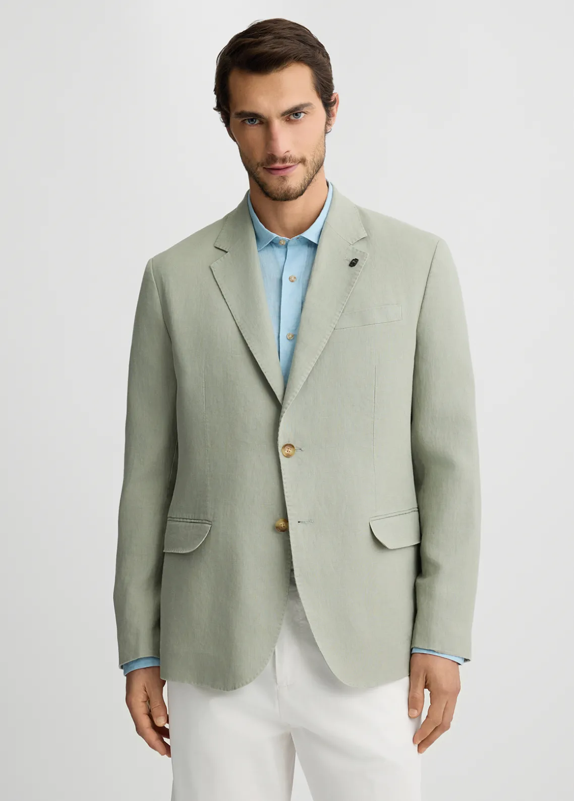 Liu Jo Blazer color salvia 100% lino-Hombre Americanas Y Chalecos