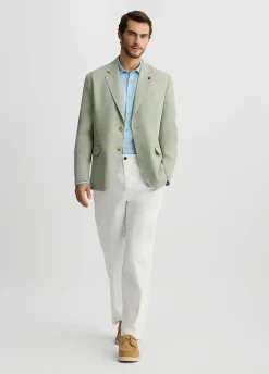 Liu Jo Blazer color salvia 100% lino-Hombre Americanas Y Chalecos