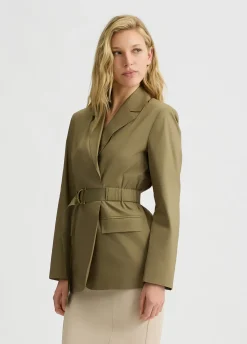 Liu Jo Blazer de algodón con cinturón-Mujer Chaquetas