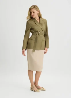 Liu Jo Blazer de algodón con cinturón-Mujer Chaquetas