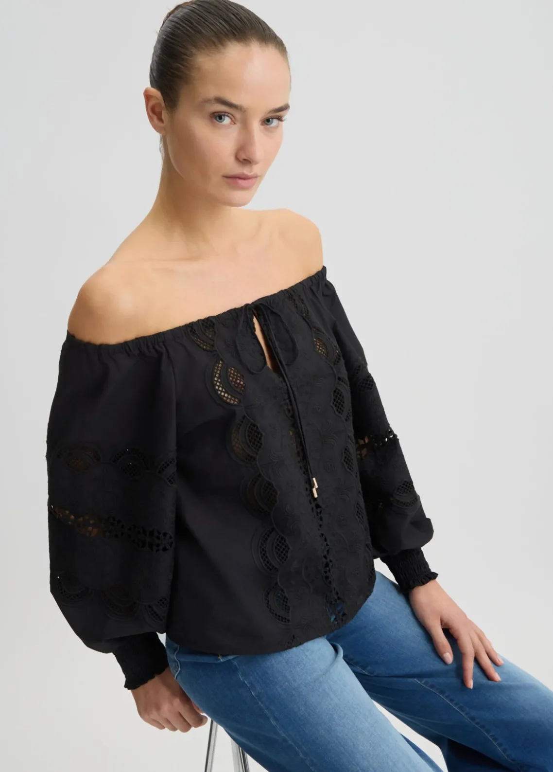 Liu Jo Blusa de algodón con bordados-Mujer Camisas Y Blusas