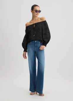 Liu Jo Blusa de algodón con bordados-Mujer Camisas Y Blusas