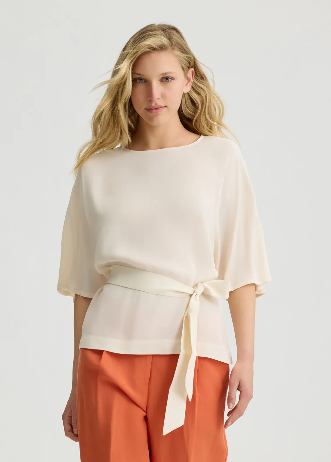 Liu Jo Blusa de crepé de China-Mujer Camisas Y Blusas