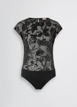 Liu Jo Body top de tul bordado-Mujer Camisetas Y Tops