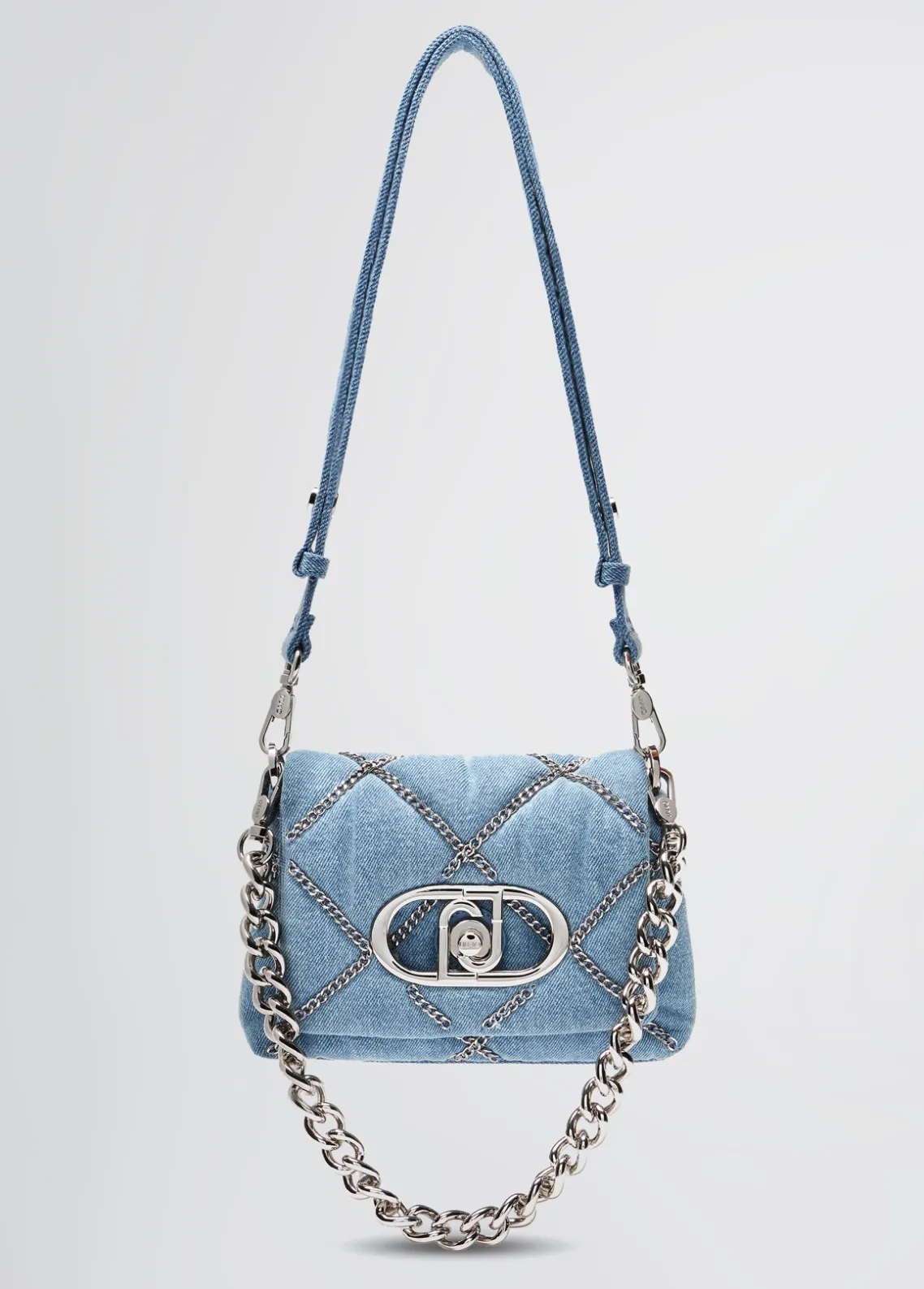 Liu Jo Bolso pequeño LaPuffy en denim con cadenas-Mujer Bolsos Bandoleras|Lapuffy