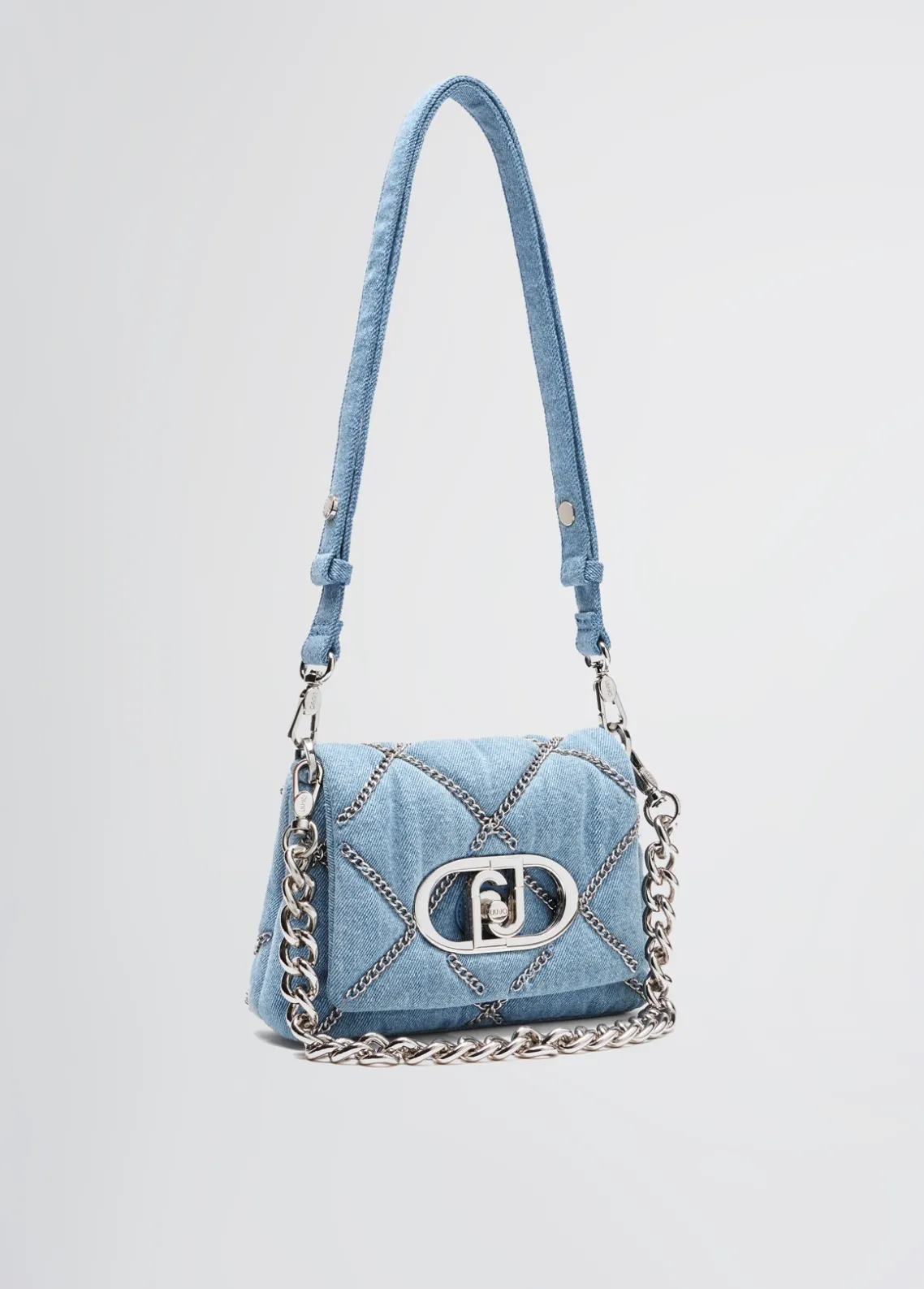 Liu Jo Bolso pequeño LaPuffy en denim con cadenas-Mujer Bolsos Bandoleras|Lapuffy