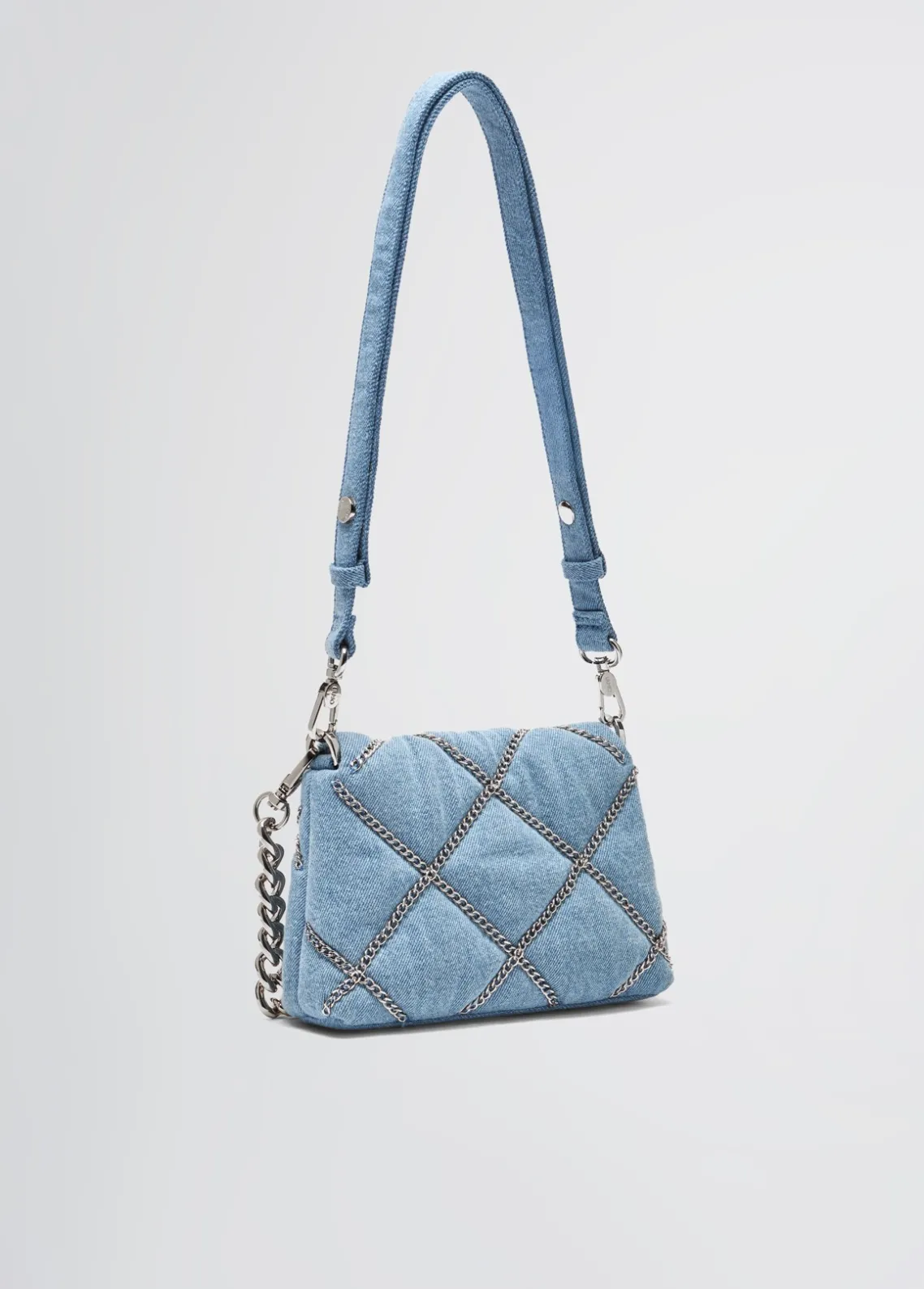 Liu Jo Bolso pequeño LaPuffy en denim con cadenas-Mujer Bolsos Bandoleras|Lapuffy