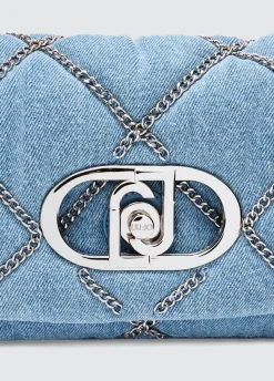 Liu Jo Bolso pequeño LaPuffy en denim con cadenas-Mujer Bolsos Bandoleras|Lapuffy