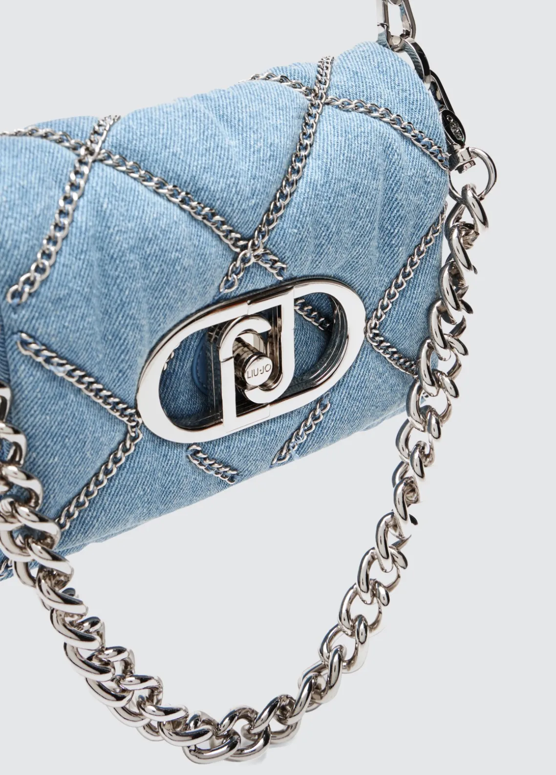 Liu Jo Bolso pequeño LaPuffy en denim con cadenas-Mujer Bolsos Bandoleras|Lapuffy