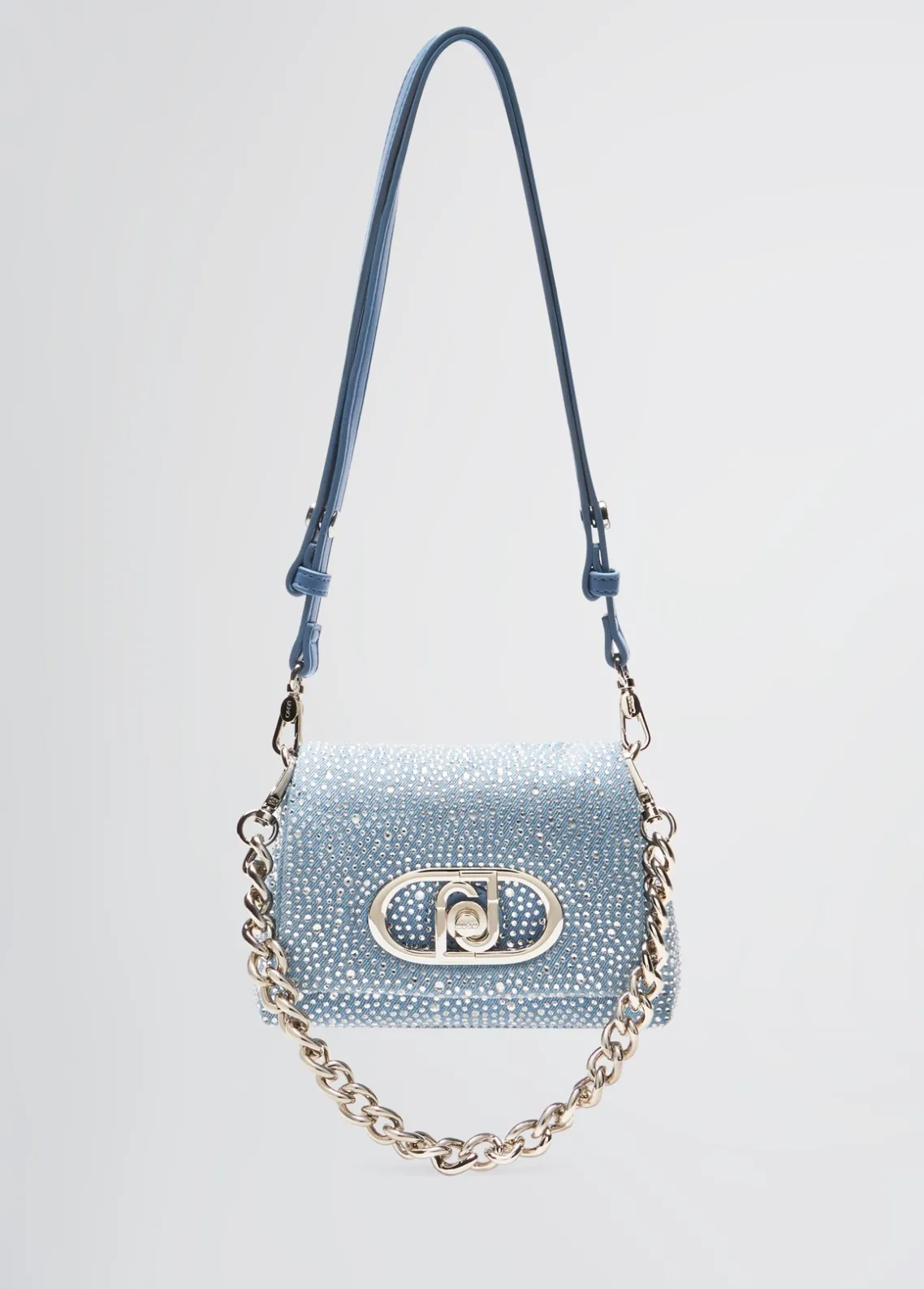 Liu Jo Bolso pequeño LaPuffy en denim con strass-Mujer Bolsos Bandoleras|Lapuffy