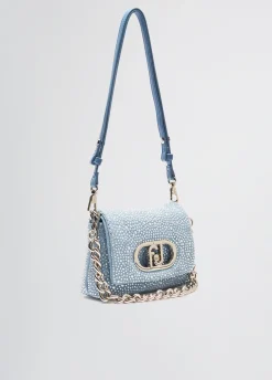 Liu Jo Bolso pequeño LaPuffy en denim con strass-Mujer Bolsos Bandoleras|Lapuffy