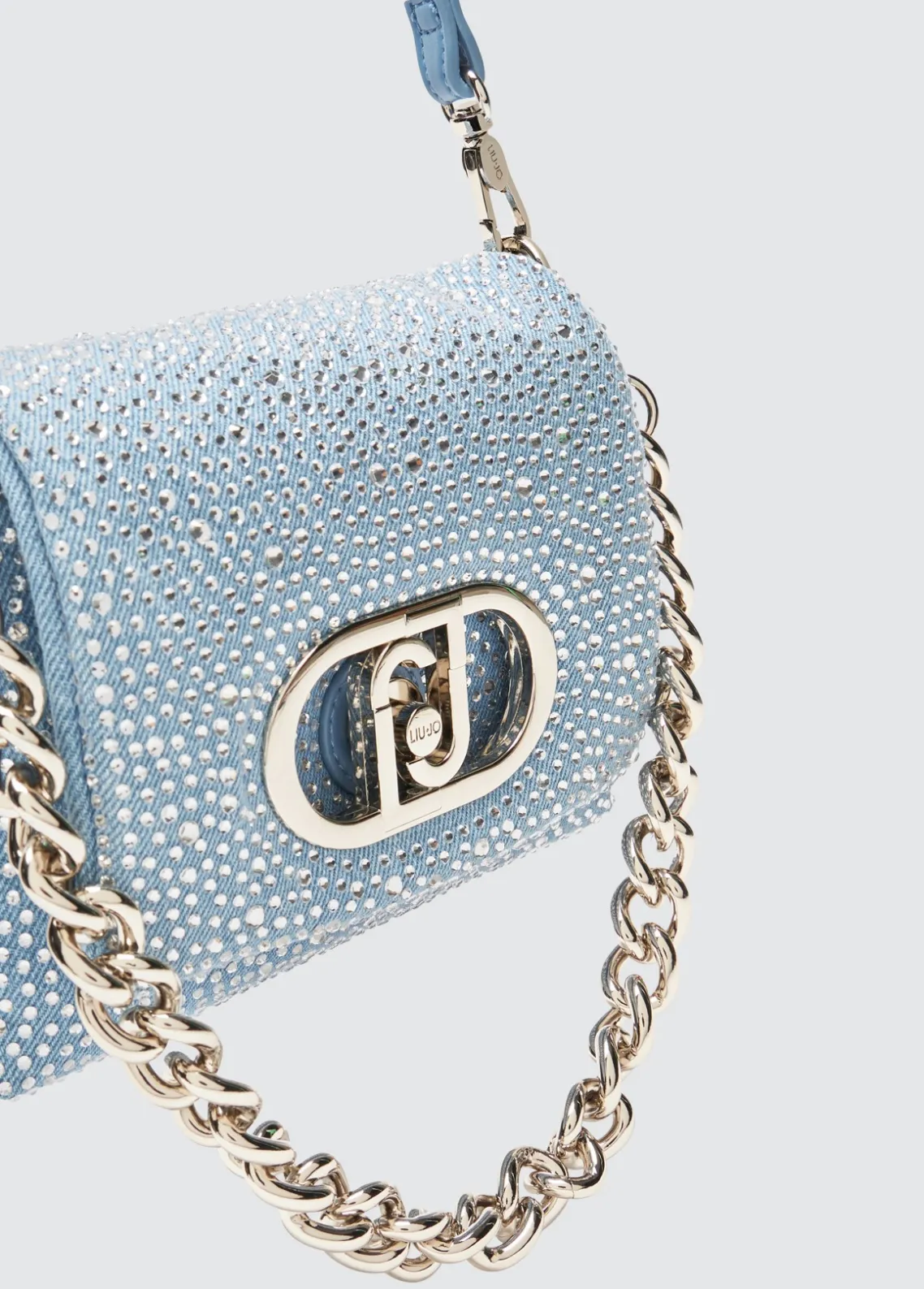 Liu Jo Bolso pequeño LaPuffy en denim con strass-Mujer Bolsos Bandoleras|Lapuffy