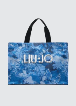 Liu Jo Bolso tote grande de denim estampado-Mujer Tote Bags