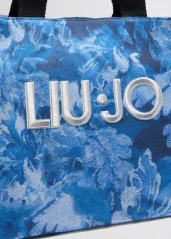 Liu Jo Bolso tote grande de denim estampado-Mujer Tote Bags