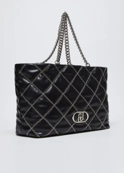 Liu Jo Bolso tote grande LaPuffy con cadenas-Mujer Tote Bags