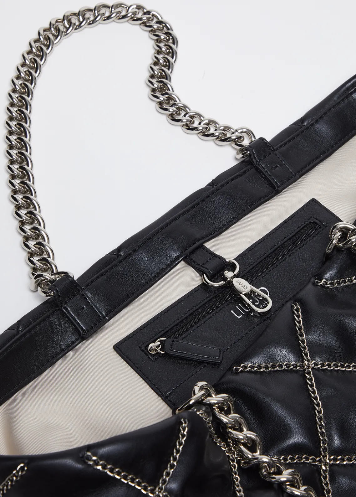 Liu Jo Bolso tote grande LaPuffy con cadenas-Mujer Tote Bags