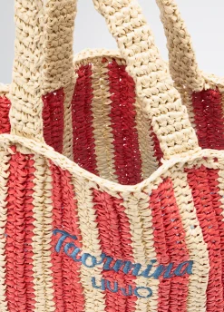 Liu Jo Bolso tote mediano de rafia a rayas-Mujer Tote Bags|Moda Baño