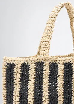 Liu Jo Bolso tote mediano de rafia a rayas-Mujer Tote Bags|Moda Baño