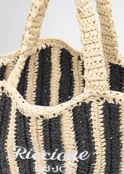 Liu Jo Bolso tote mediano de rafia a rayas-Mujer Tote Bags|Moda Baño
