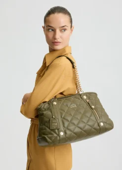 Liu Jo Bolso tote mediano guateado con charm-Mujer Tote Bags