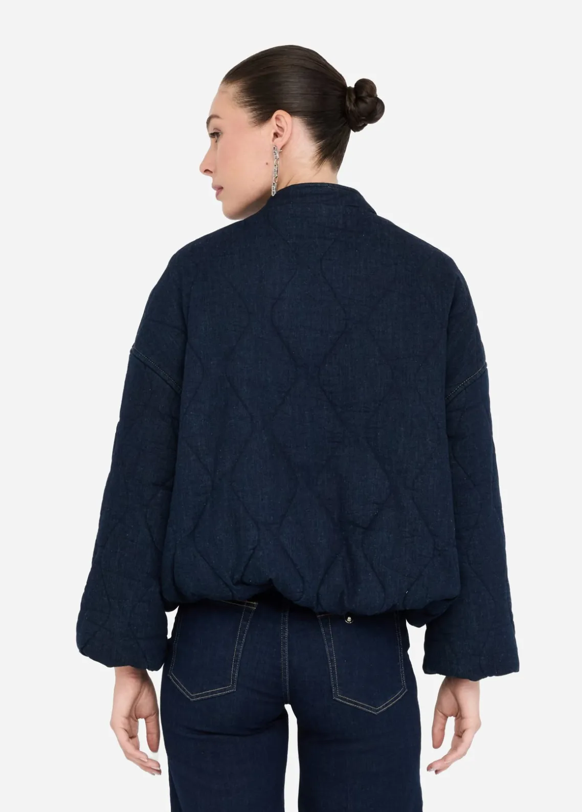 Liu Jo Bomber de denim acolchado-Mujer Abrigos Y Chalecos