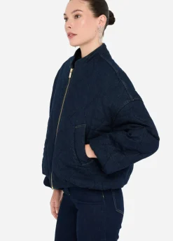 Liu Jo Bomber de denim acolchado-Mujer Abrigos Y Chalecos