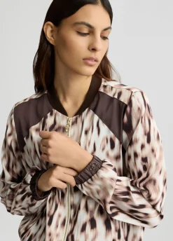 Liu Jo Bomber de raso estampado-Mujer Ropa Deportiva|Chaquetas