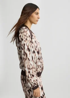 Liu Jo Bomber de raso estampado-Mujer Ropa Deportiva|Chaquetas