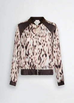 Liu Jo Bomber de raso estampado-Mujer Ropa Deportiva|Chaquetas
