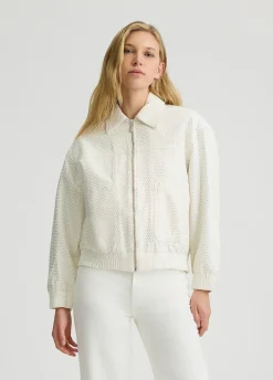 Liu Jo Bomber de tejido denim con strass-Mujer Chaquetas