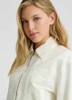 Liu Jo Bomber de tejido denim con strass-Mujer Chaquetas