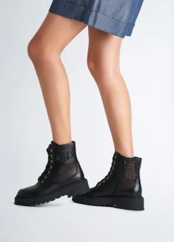 Liu Jo Botas militares de piel perforada-Mujer Botas Y Botines