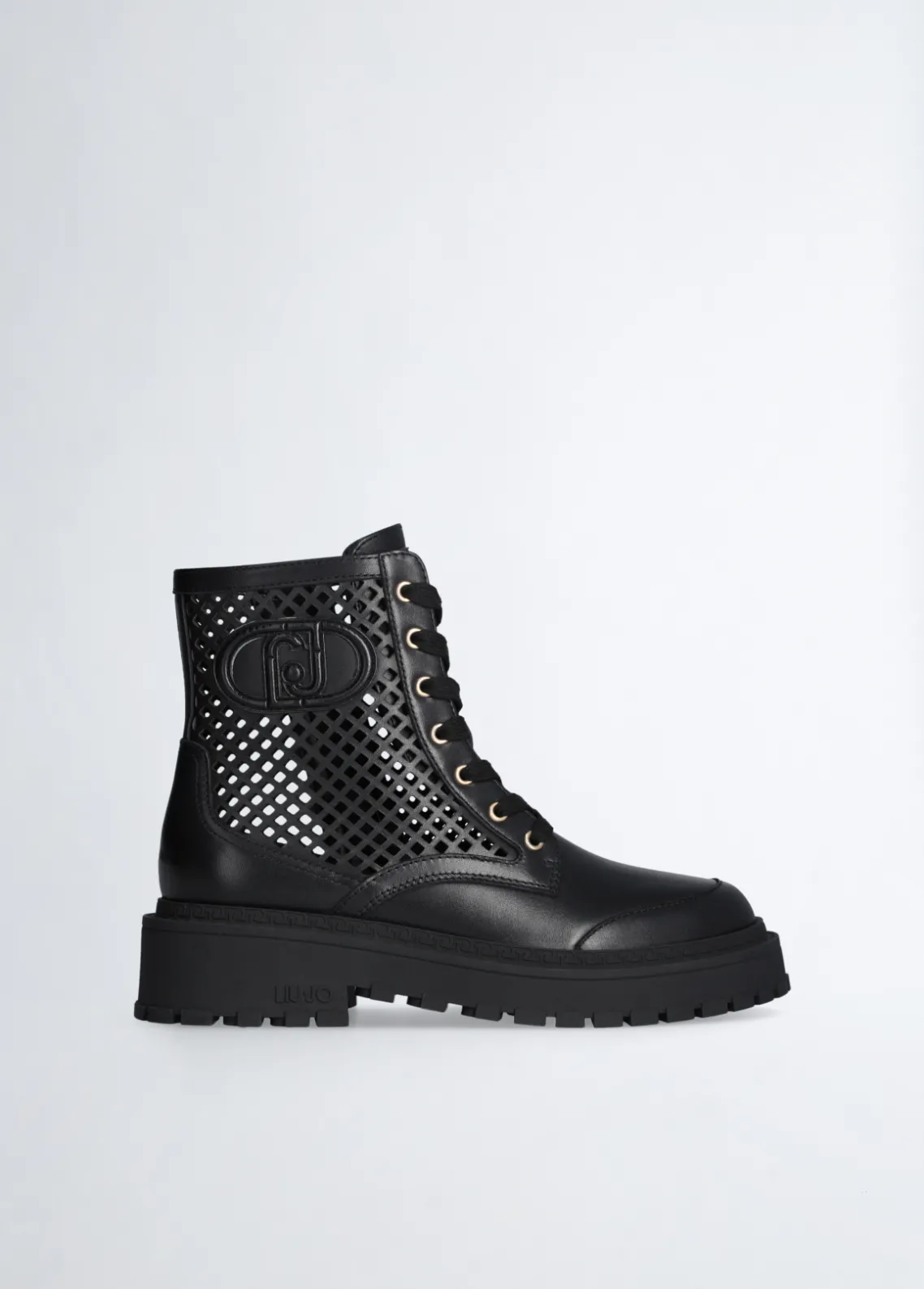Liu Jo Botas militares de piel perforada-Mujer Botas Y Botines