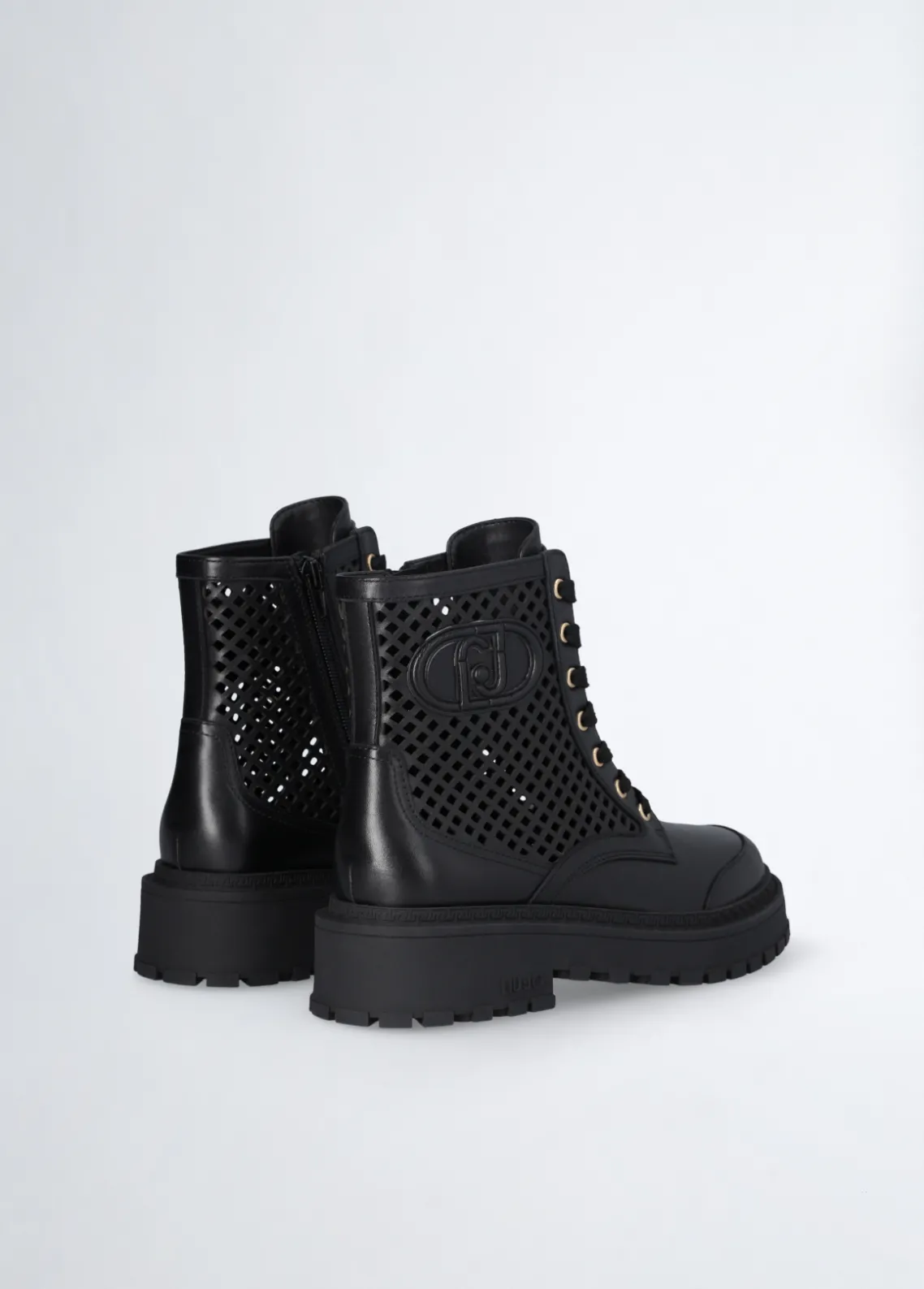 Liu Jo Botas militares de piel perforada-Mujer Botas Y Botines