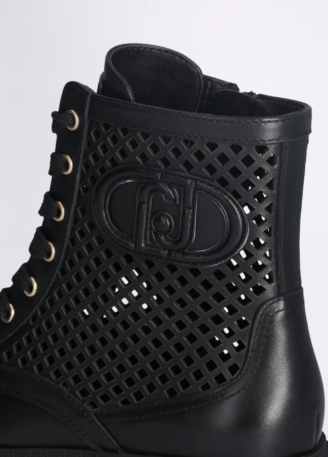 Liu Jo Botas militares de piel perforada-Mujer Botas Y Botines