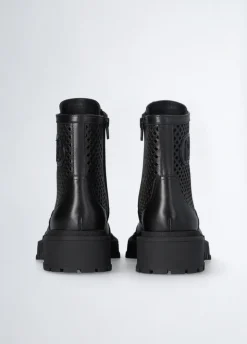 Liu Jo Botas militares de piel perforada-Mujer Botas Y Botines