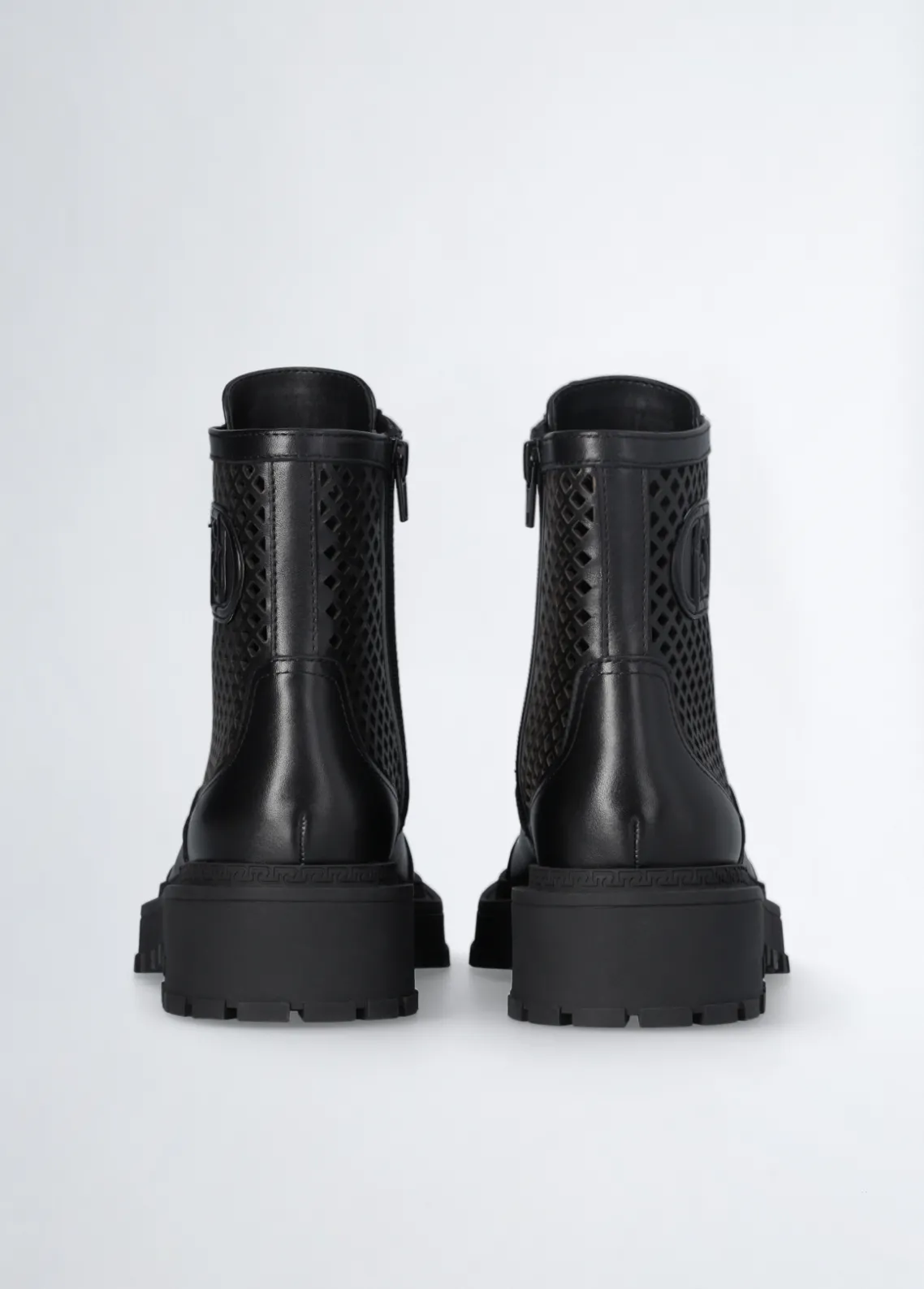 Liu Jo Botas militares de piel perforada-Mujer Botas Y Botines