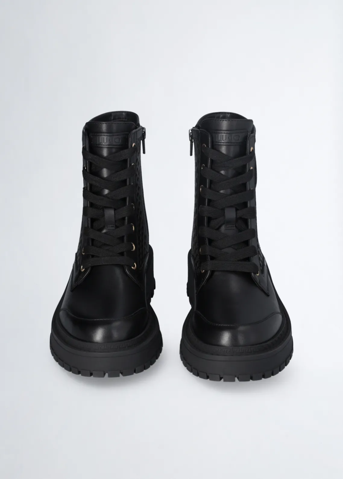 Liu Jo Botas militares de piel perforada-Mujer Botas Y Botines