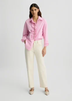 Liu Jo Camisa a rayas con volantes-Mujer Camisas Y Blusas