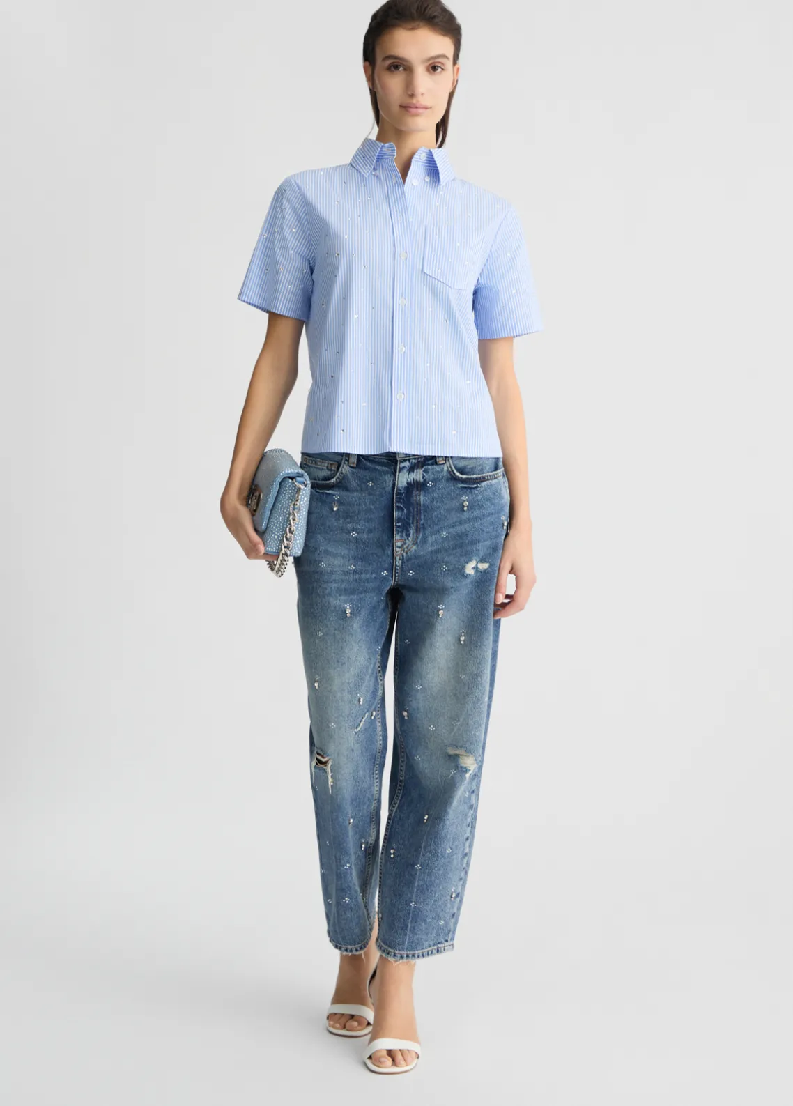 Liu Jo Camisa boxy a rayas-Mujer Camisas Y Blusas