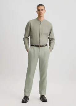 Liu Jo Camisa con cuello mao 100% lino-Hombre Camisas