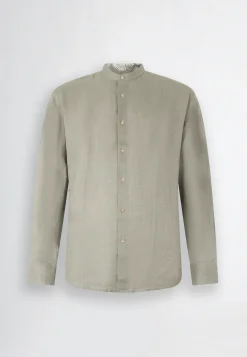 Liu Jo Camisa con cuello mao 100% lino-Hombre Camisas