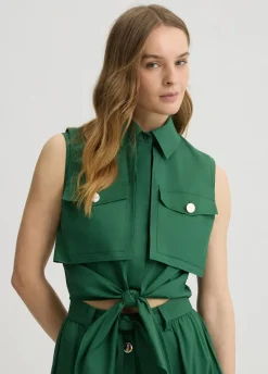 Liu Jo Camisa cropped con nudo-Mujer Camisas Y Blusas