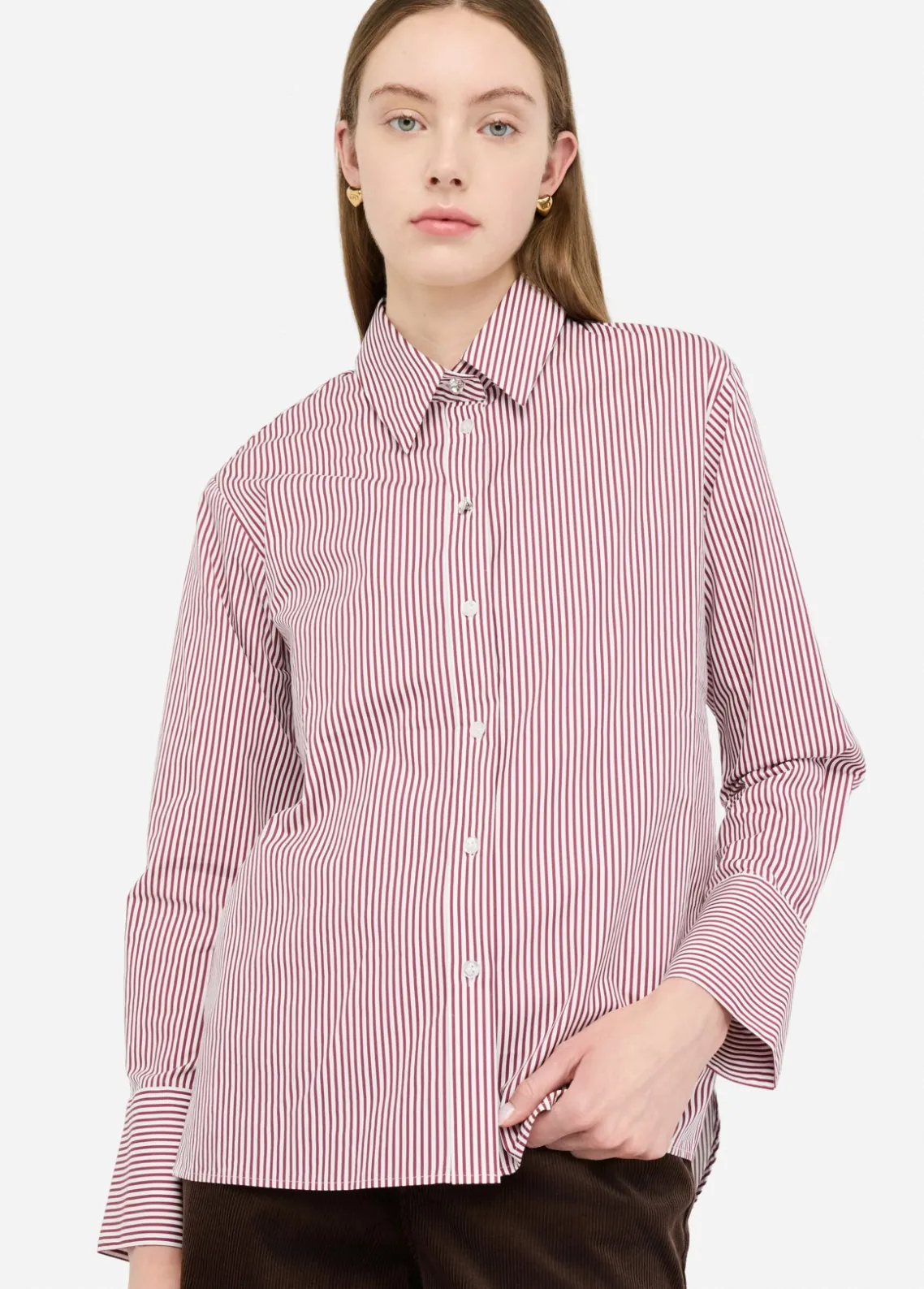 Liu Jo Camisa de algodón a rayas con top-Mujer Camisas Y Blusas