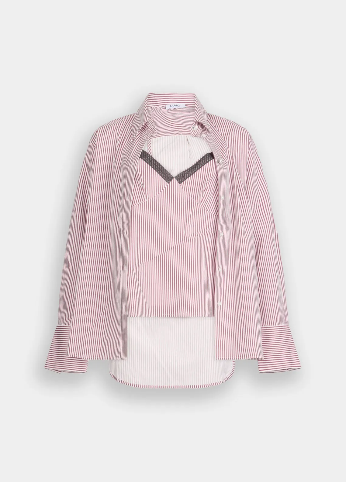 Liu Jo Camisa de algodón a rayas con top-Mujer Camisas Y Blusas